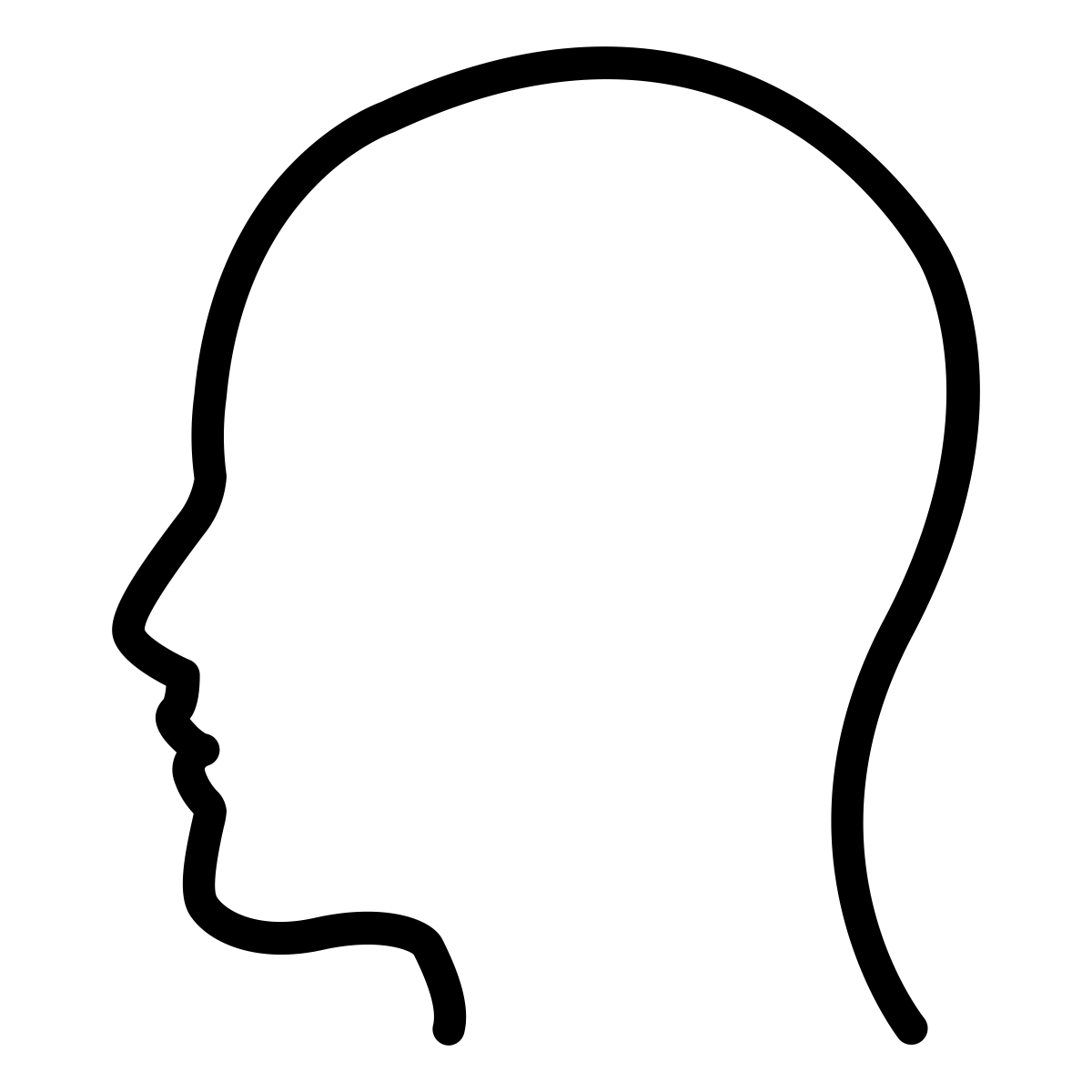 Outline of a human head